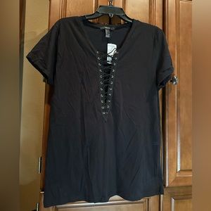 Forever 21 lace-up front back T shirt